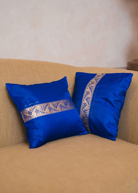 Banarasi Cushion - Dark Blue