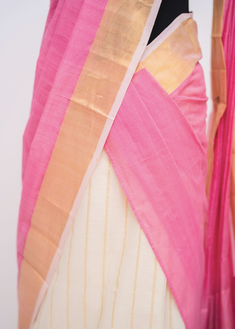 Handloom Set & Mundu - Toffee Pink 2