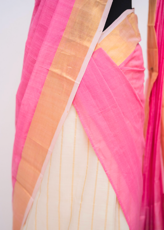 Handloom Set & Mundu - Toffee Pink 2
