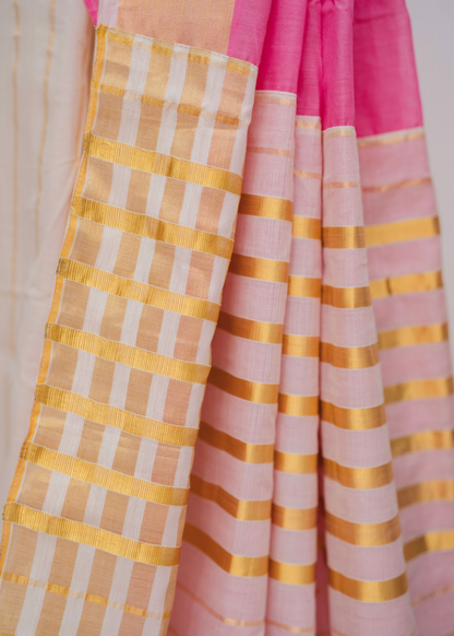 Handloom Set & Mundu - Toffee Pink 2