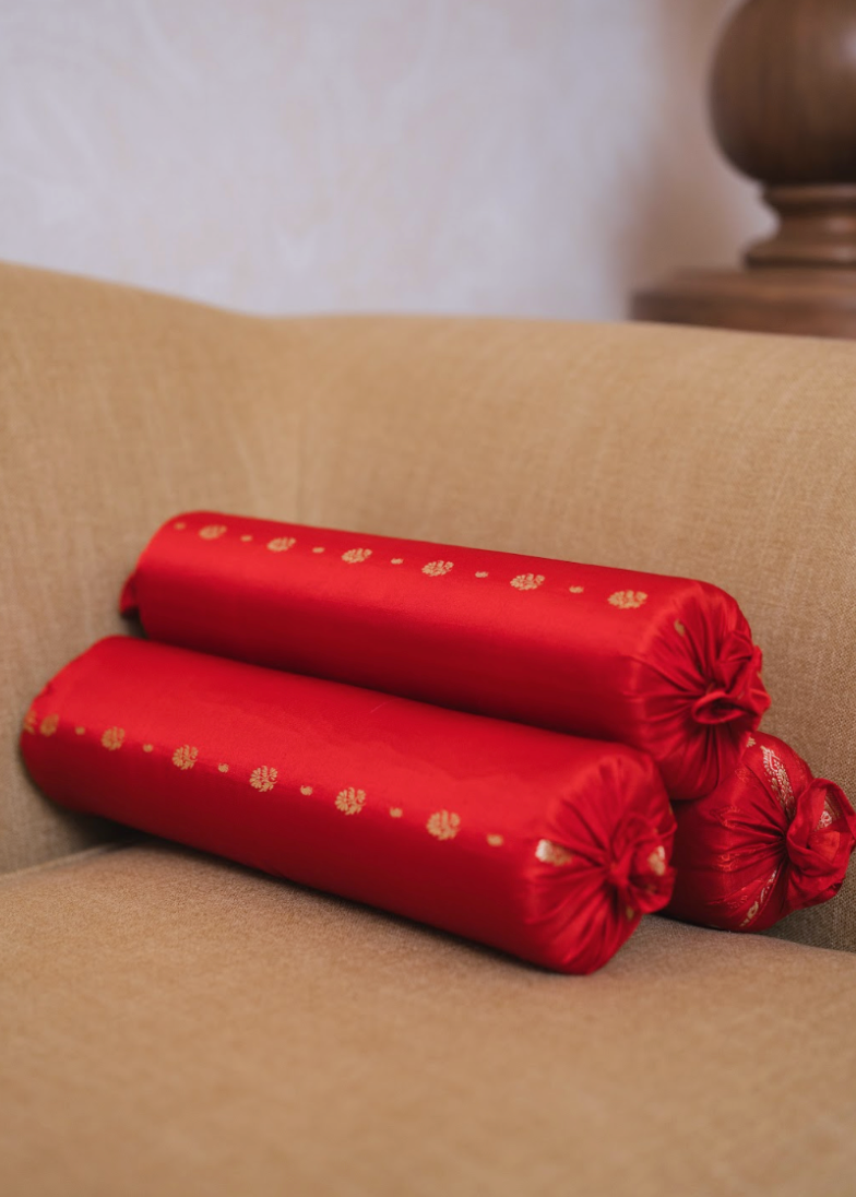 Red Rolled Cushion